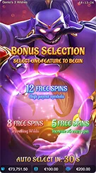 Genie's 3 Wishes · Pengenalan letak tombol operasional di bilah bawah layar.